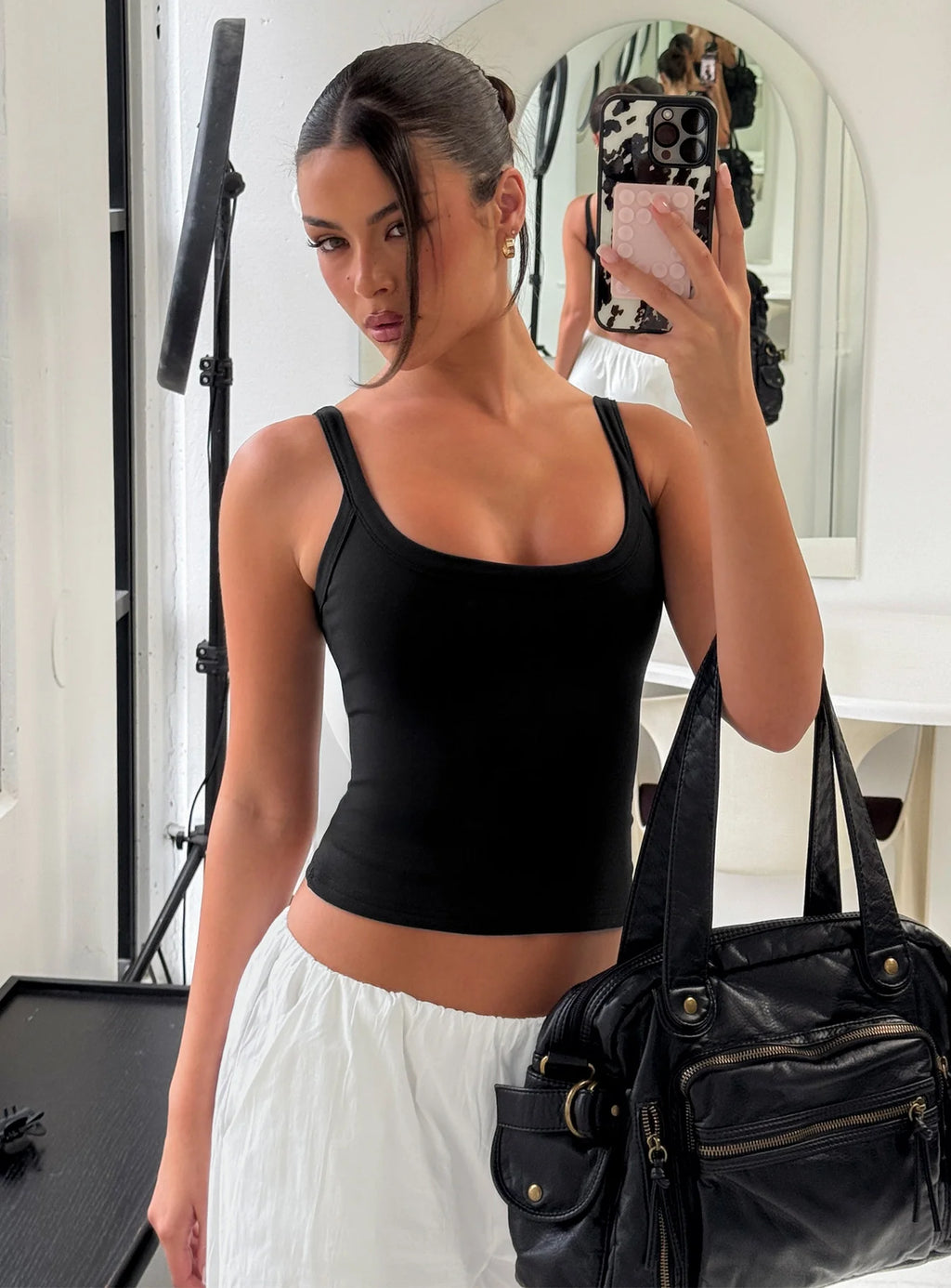Viola - Longline Tank Top Black