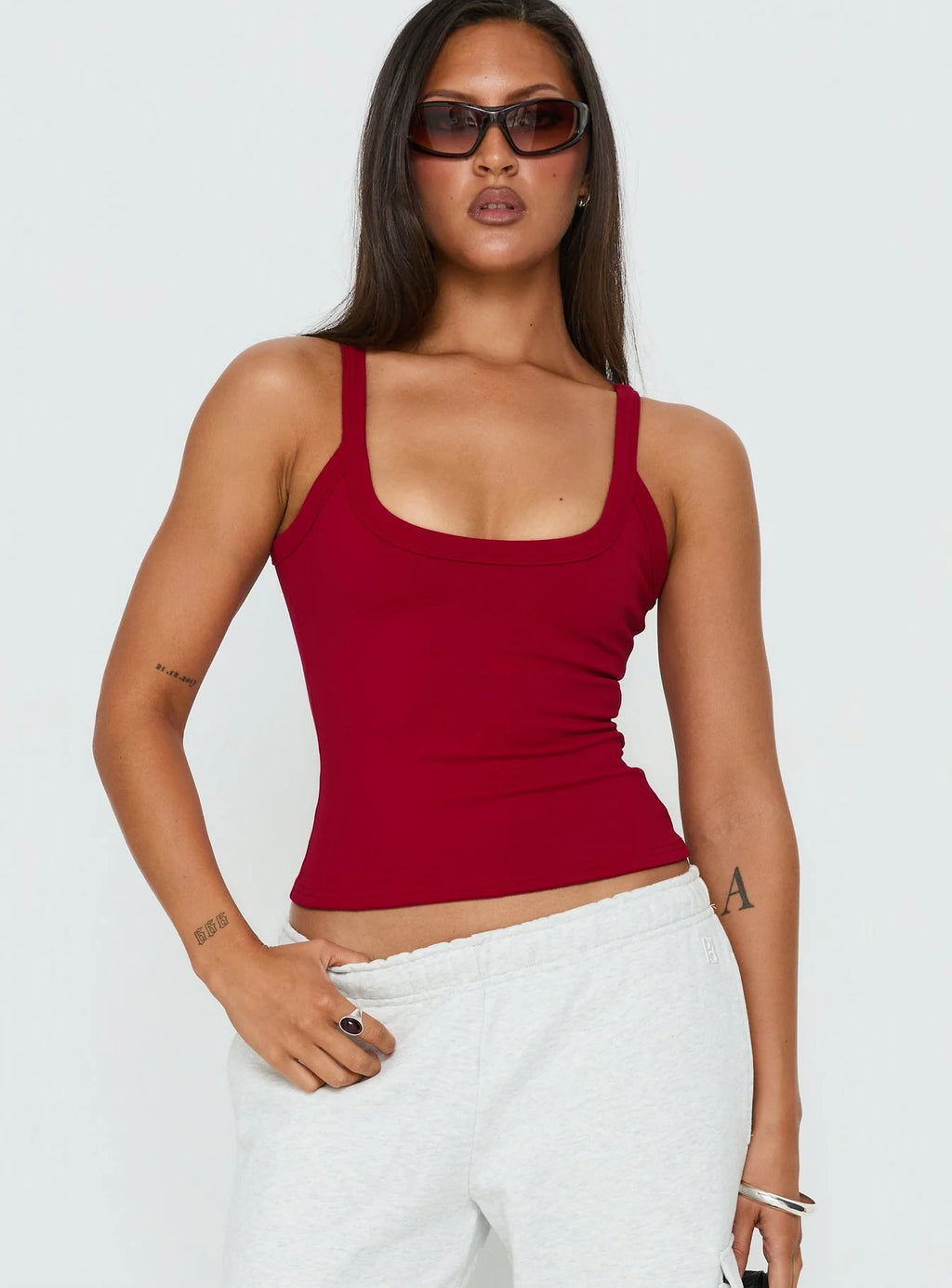 Viola - Longline Tank Top Black