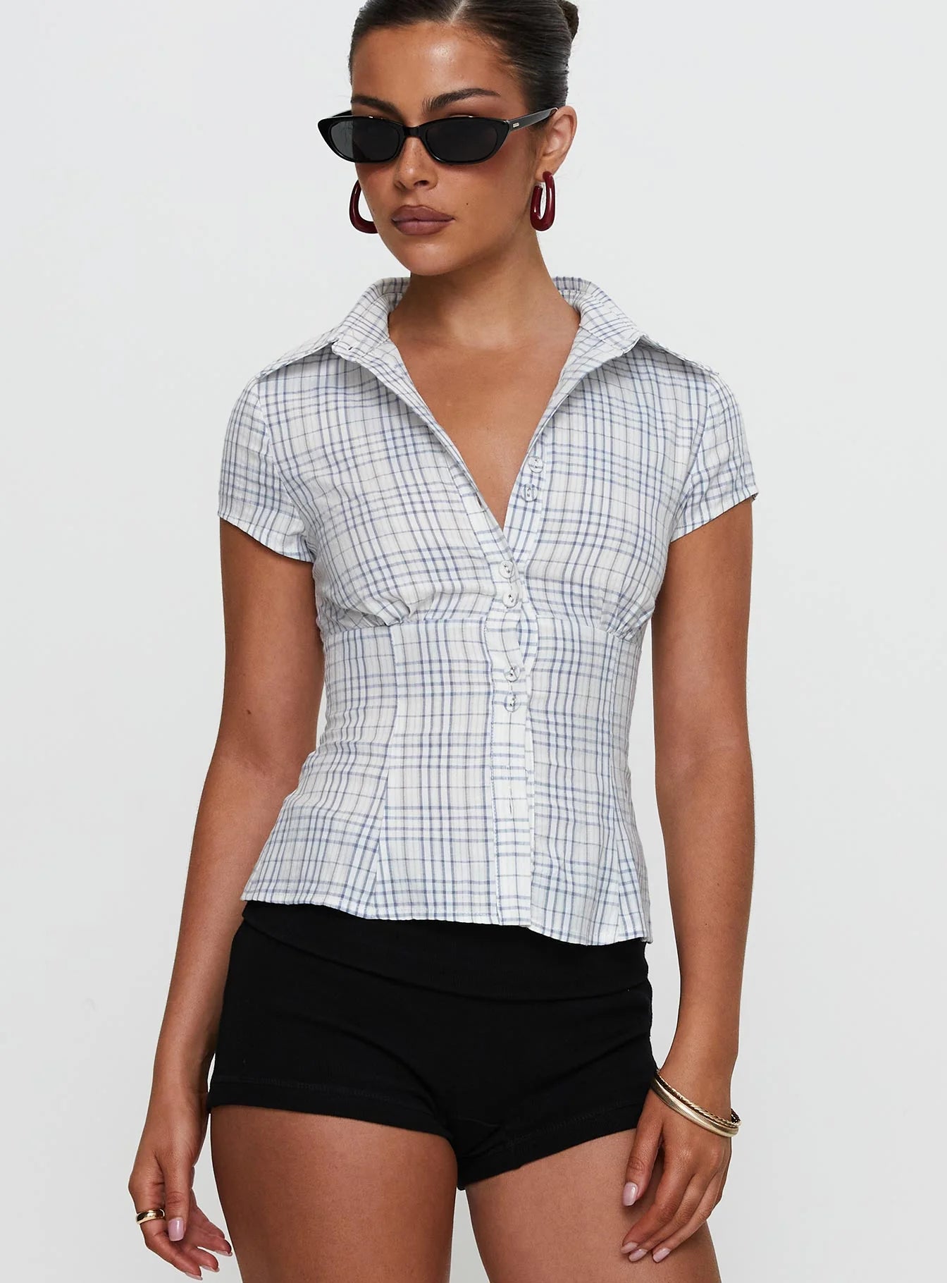 Samantha - Checkered blouse