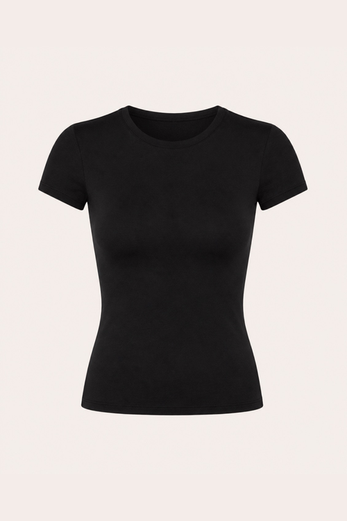 Basic kortærmet top ★ sort