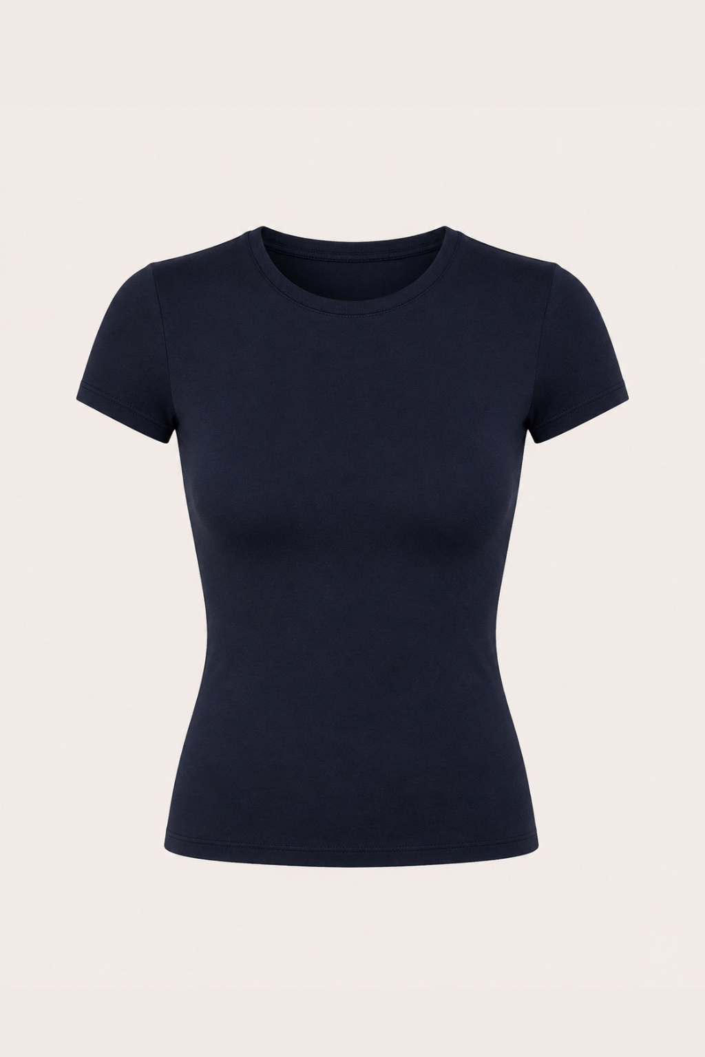 Basic top med korte ærmer ★ marineblå