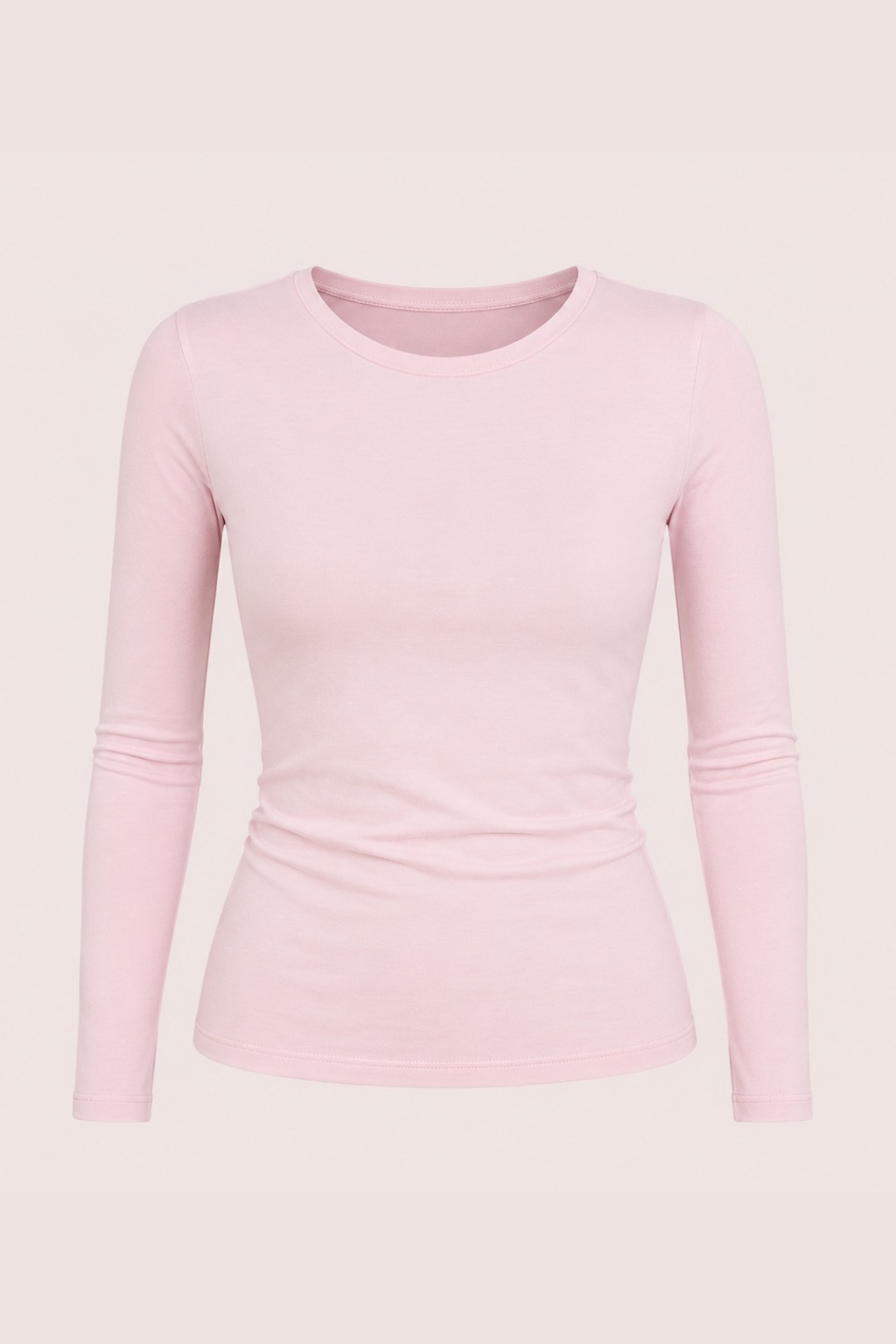 Basis langærmet top ★ baby pink