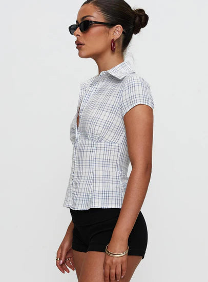 Samantha - Checkered blouse