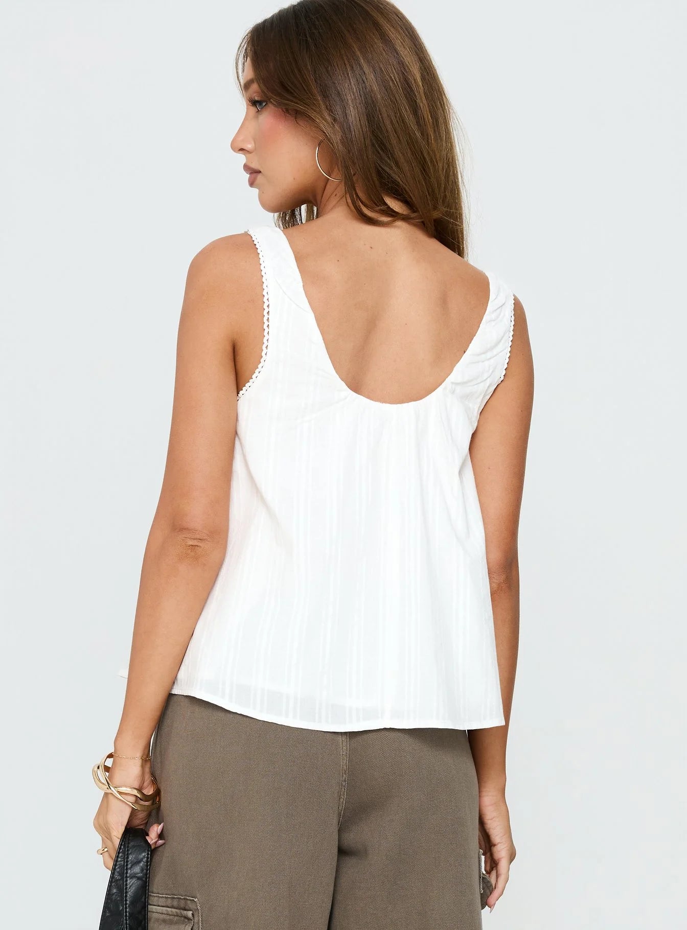 Andrea - Babydoll Top White