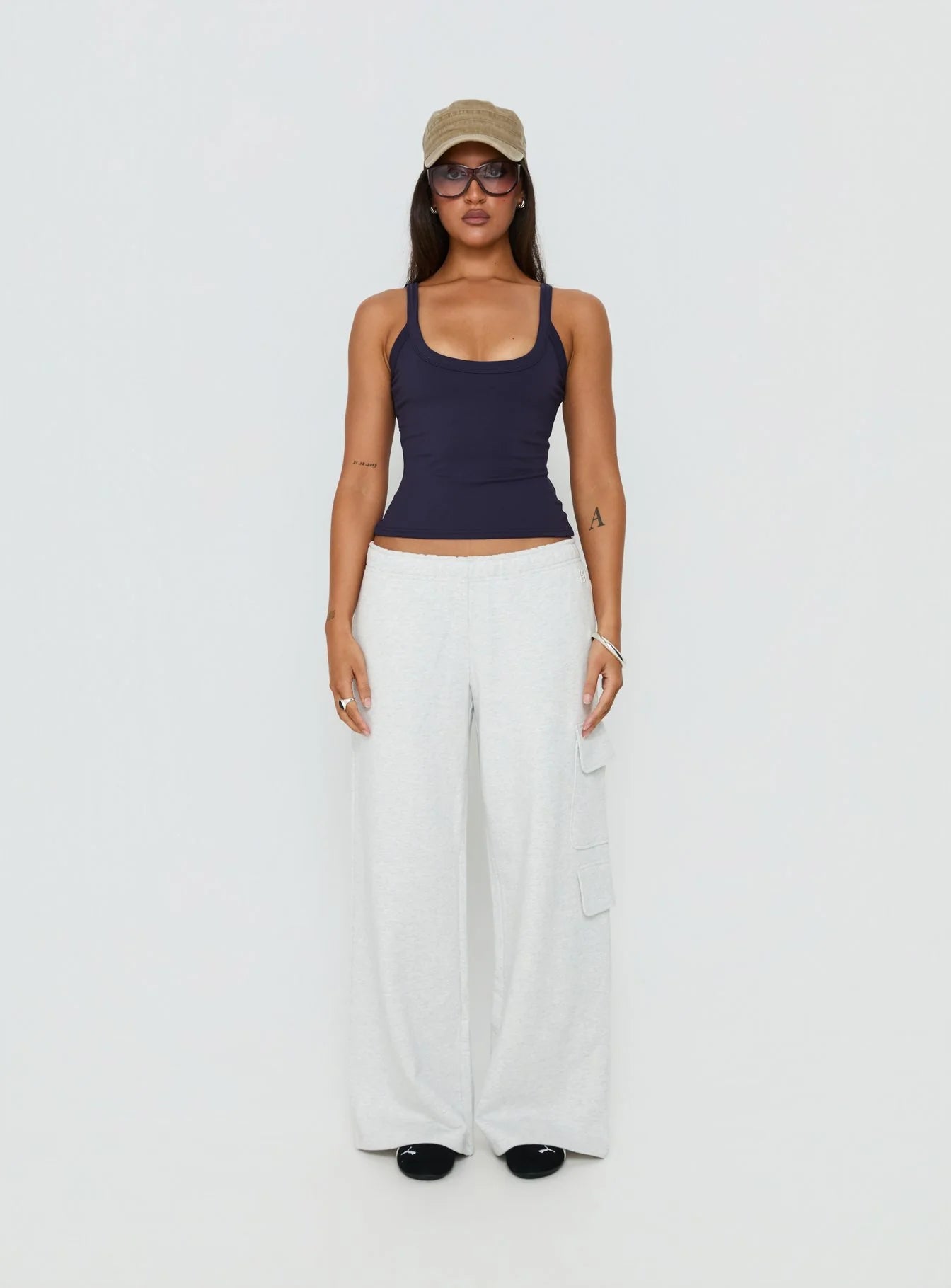 Viola - Longline Tank Top Black
