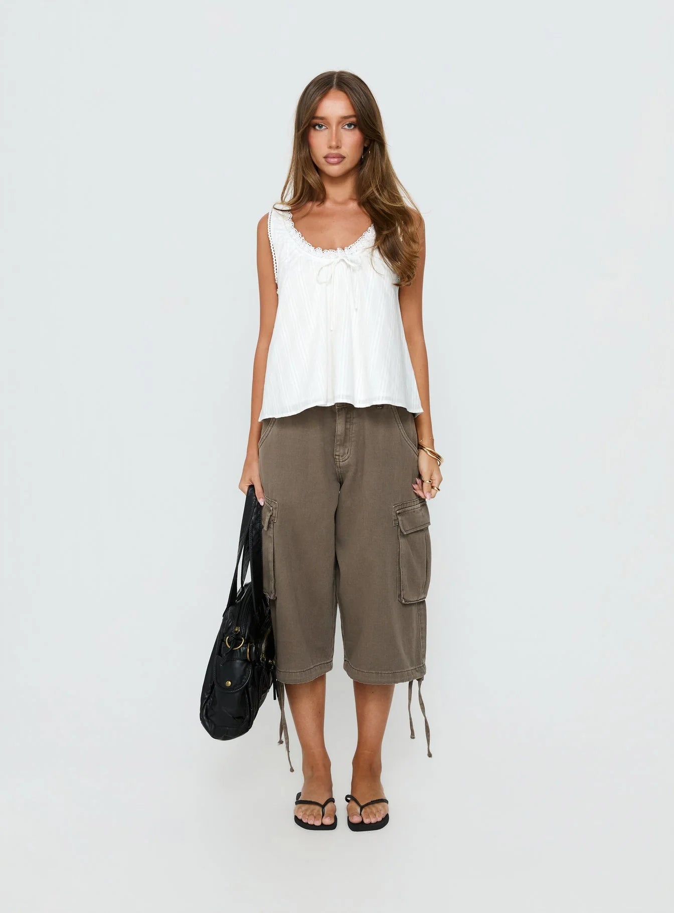 Andrea - Babydoll Top White