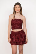 Sparkle tube top ★ bordeaux