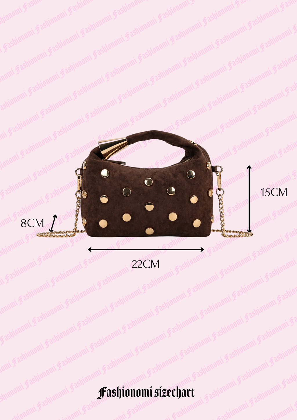Milano studs taske ★ brun