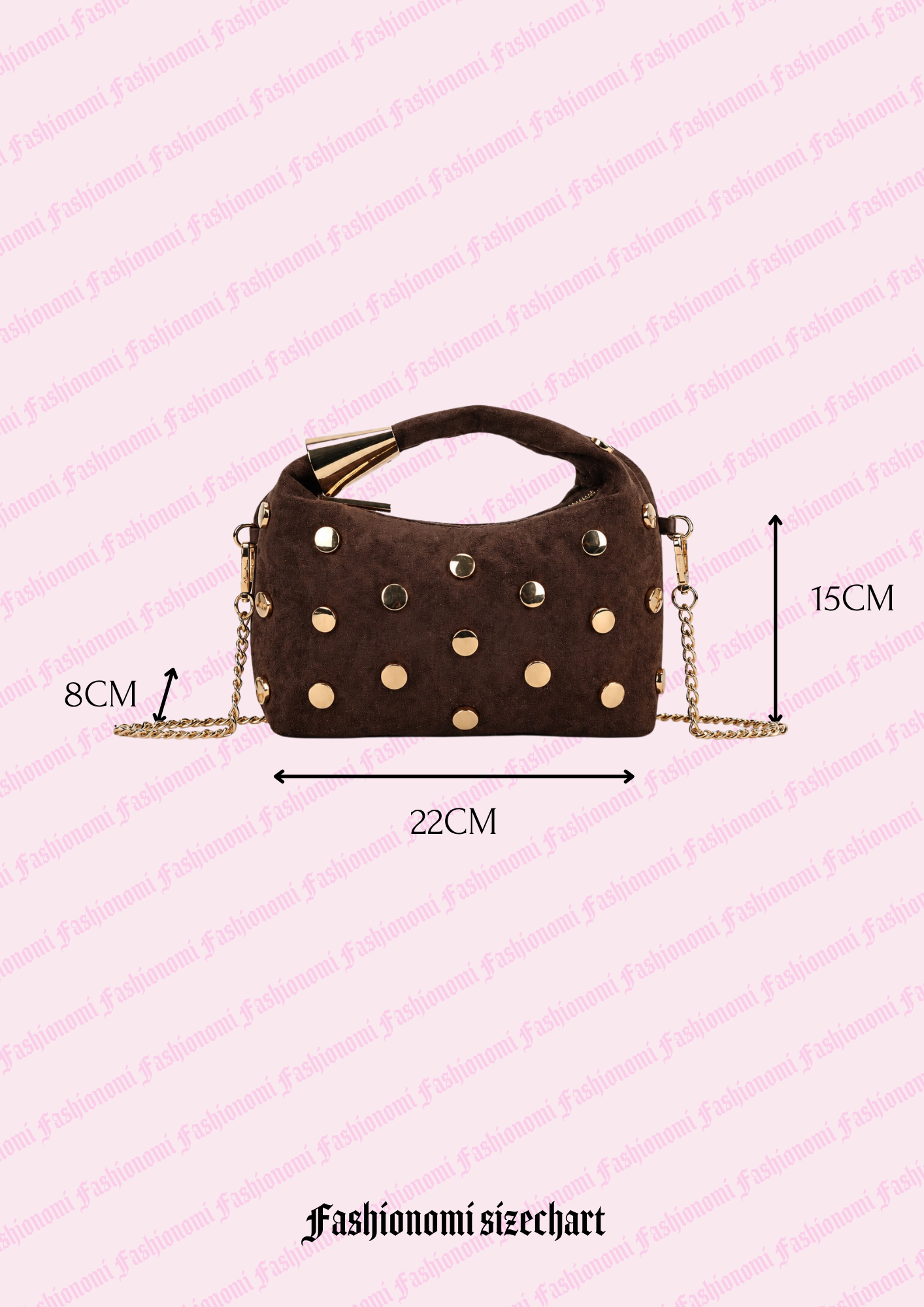 Milano studs taske ★ brun