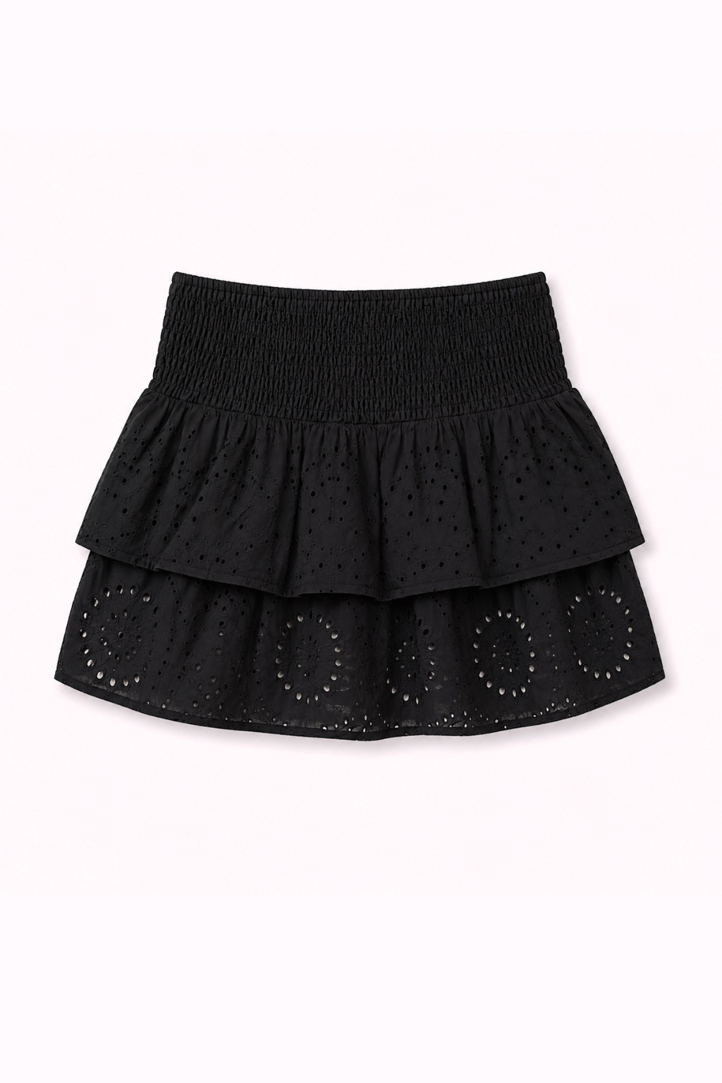 Broderie nederdel ★ sort
