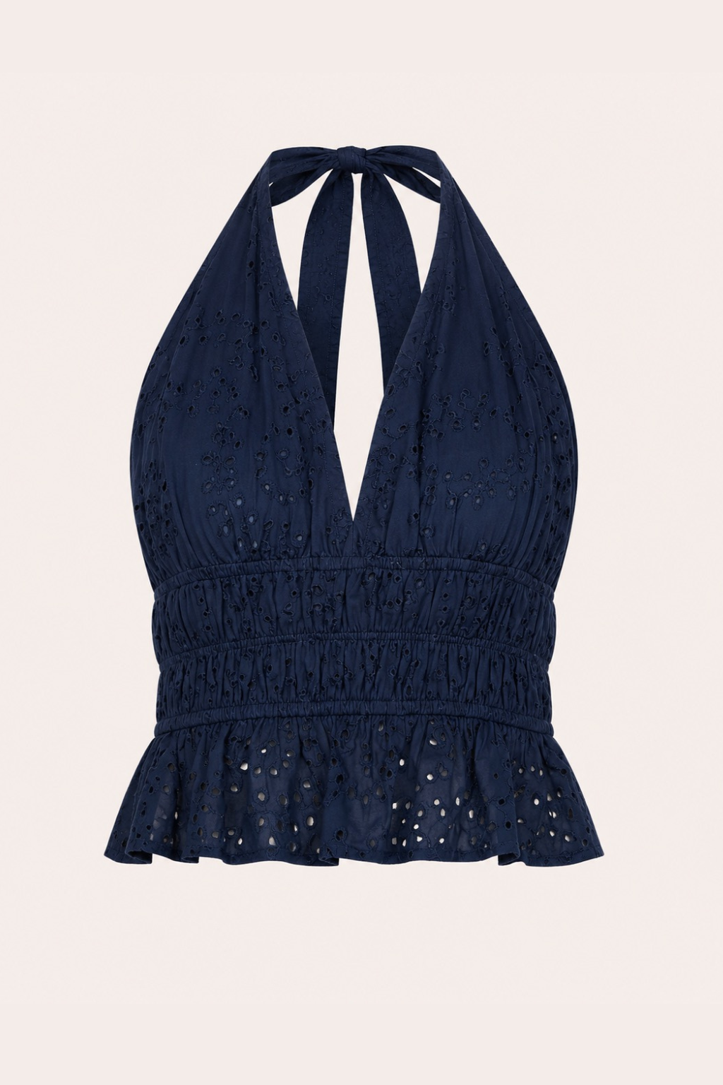 Broderet top ★ marine